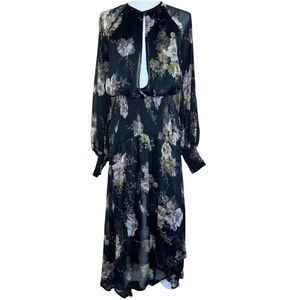 ASOS Drop Waist Floral Midi Fairy Goth Dress Size 6